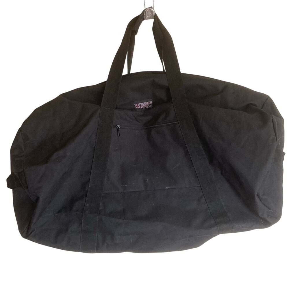 Western Pack Duffle Bag L Black Outdoors Travel Gear Gym Weekender Trip 30x24
